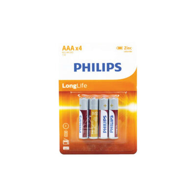 Phillips AAA 4pk Zinc Batteries