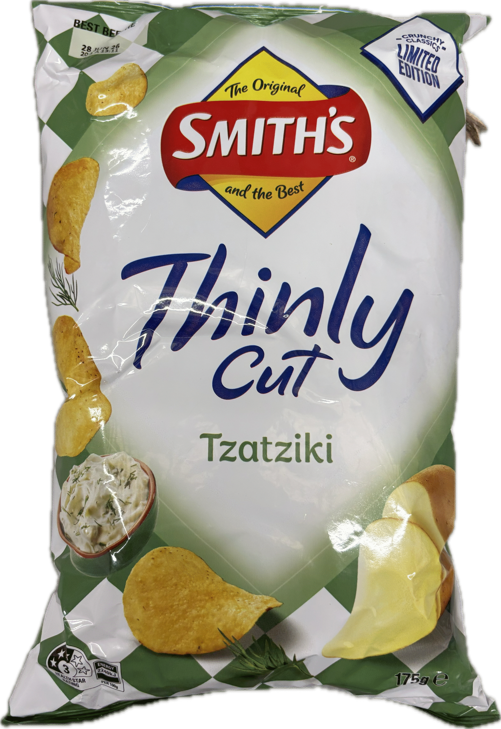Smith's Thinly Cut Tzatziki Chips 175g